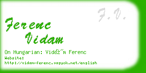 ferenc vidam business card